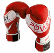 Боксерские перчатки PowerPlay 14 унций Красно-белый 3023 А