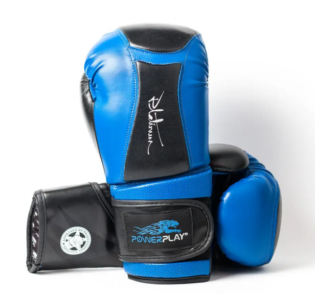 Боксерські рукавиці PowerPlay 12 унцій Синьо-чорний 3020