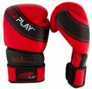 Боксерские перчатки PowerPlay 16 унций Красно-черный 3023