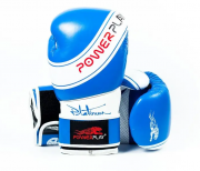 Боксерские перчатки PowerPlay 10 унций Сине-белый 3023