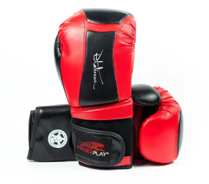 Боксерские перчатки PowerPlay 14 унций Красно-черный 3020