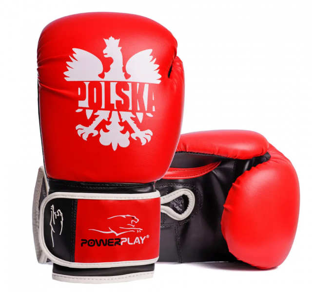 Боксерські рукавиці PowerPlay Poland 14 унцій Червоно-чорний 3021-1