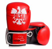 Боксерские перчатки PowerPlay Poland 14 унций Красно-черный 3021-1