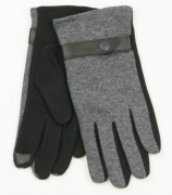 Мужские трикотажные перчатки на плюше №19-22-2 L серый