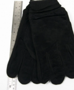 Мужские замшево-трикотажные перчатки черные - №16-6-6 L черный