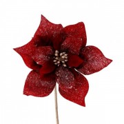 Цветок новогодний Пуансетия бордовый Flora 13001
