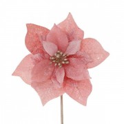 Цветок новогодний Пуансетия розовый Flora 12999