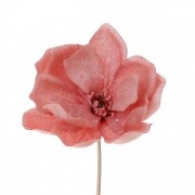 Цветок новогодний Магнолия розовый Flora 12993
