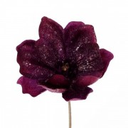 Цветок новогодний Магнолия фиолетовый Flora 12994