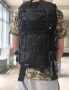Тактический военный рюкзак на 36 л.Армейский походный черный ранец Hoz с системой MOLLE.