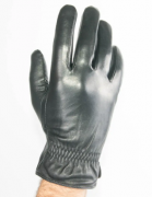 Мужские демисезонные перчатки из качественной кожи (арт. M20-230-1) S черный
