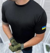 Тактическая мужская летняя военная футболка Hoz XL черного цвета