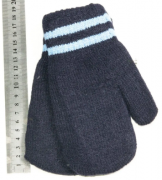 Детские перчатки для мальчика M - №18-5-52 синий с белым