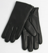 Мужские кожаные зимние перчатки из оленьей кожи (арт. M20-213-2) S чорный