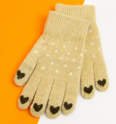 Яркие красивые перчатки  S №20-7-93 бежевый