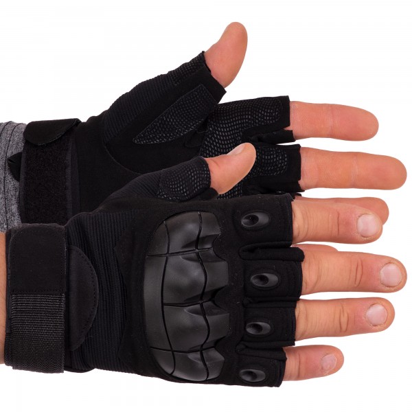 Тактичні рукавички з відкритими пальцями SP-Sport BC-8788 р-р L Чорний