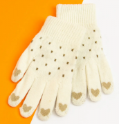Яркие красивые перчатки  XS №20-7-93  молочный