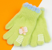 Перчатки для девочек XS (арт. 21-25-26) зеленый