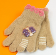 Перчатки для девочек XS (арт. 21-25-26) коричневый