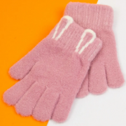 Перчатки для мальчиков и девочек с ушками S (арт. 21-7-13а) розовый