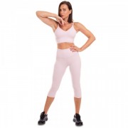 Комплект спортивний для фітнесу та йоги (лосини та топ) Zelart WX1294-QK1303 S рожевий