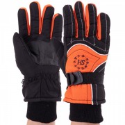 Перчатки горнолыжные теплые женские Zelart SP-Sport B-31 размер L-XL черный-оранжевый