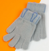 Перчатки для мальчиков и девочек с ушками M (арт. 21-7-13а) светло серый