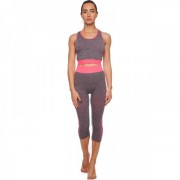 Комплект спортивный для фитнеса и йоги (топ и леггинсы) Zelart ST-2098 44 розовый-серый
