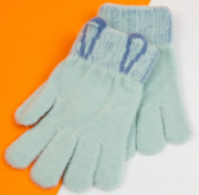 Перчатки для мальчиков и девочек с ушками M (арт. 21-7-13а) светло синий