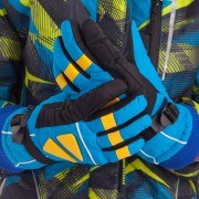 Перчатки горнолыжные теплые детские Zelart SP-Sport C-0533 размер L-XL черный-голубой