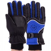 Перчатки горнолыжные теплые женские Zelart SP-Sport B-31 размер L-XL черный-синий