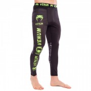 Компрессионные штаны тайтсы для спорта VNM LOGOS (CO-8221) XL Черный-салатовый