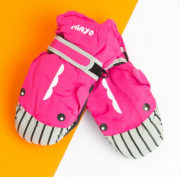Перчатки болоневые лыжные для мальчиков и девочек XS  (арт. 20-12-20) розовый