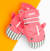 Перчатки болоневые лыжные для мальчиков и девочек XS  (арт. 20-12-20) коралловый