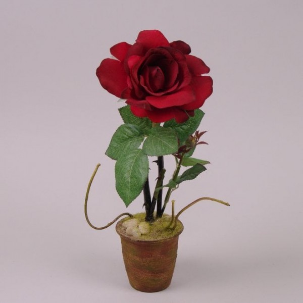 Декорация роза бордовая Flora  7458