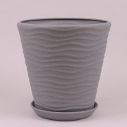 Горшок керамический Волна крошка металлик Flora 5.5л.