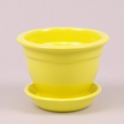 Горшок керамический Фиалочница глянец желтый Flora 0.5л.