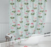 Шторка в ванную Beytug tekstile 180х200 фламинго микс цветов полиэстер арт. 9888