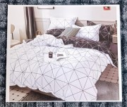 Комплект постельного белья Luna геометрия белый с графитным хлопок арт. 9984766