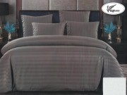 Комплект постельного белья KOLOCO полуторный  темно-серый сатин страйп арт. 06-109-4