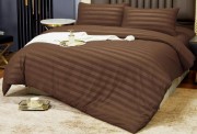 Комплект полуторного постельного белья Cotton home шоколадный сатин страйп арт. UT-24-15-20-3