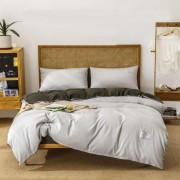 Комплект постельного белья Cotton home полуторный Дуэт серый с графитным сатин арт. UP-2-15-20-7