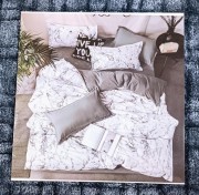Комплект постельного белья Luna Home белый мармур с графитным хлопок арт. 9984766