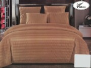 Комплект постельного белья KOLOCO полуторный коричневый сатин страйп арт. 06-109-1