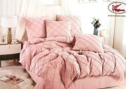 Комплект постельного белья KOLOCO полуторный светло-розовый фланель/хлопок арт. 06-205-1