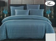 Комплект постельного белья KOLOCO полуторный  темно-синий сатин страйп арт. 06-109-2