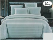 Комплект постельного белья KOLOCO полуторный светло-серый сатин страйп арт. 06-109-3