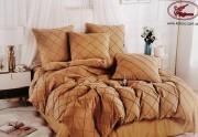 Комплект постельного белья KOLOCO двуспальный светло-коричневый фланель/хлопок арт. 06-206-13