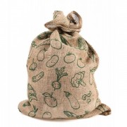 Мешок декоративный из мешковины с принтом зеленый 70х50 см. (20 кг.) Flora 5380