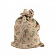 Мешок декоративный из мешковины с принтом зеленый 50х45 см. Flora (10 кг.) 5378